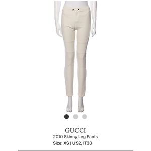 Gucci 2010 Skinny Leg Pants Beige 38 uS2 XS Mid Rise GUC1013089